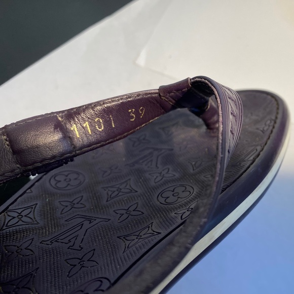 Louis Vuitton purple thong rubber monogram sandals flip-flops flats slides spa39 - Picture 5 of 9